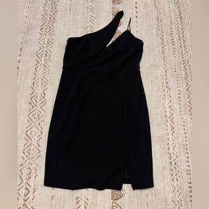 Black one shoulder mini dress size small